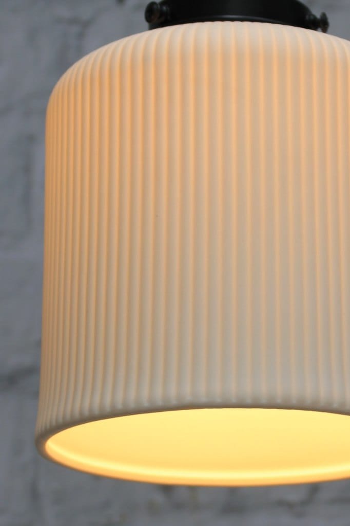 Detail of ribbed ceramic shade