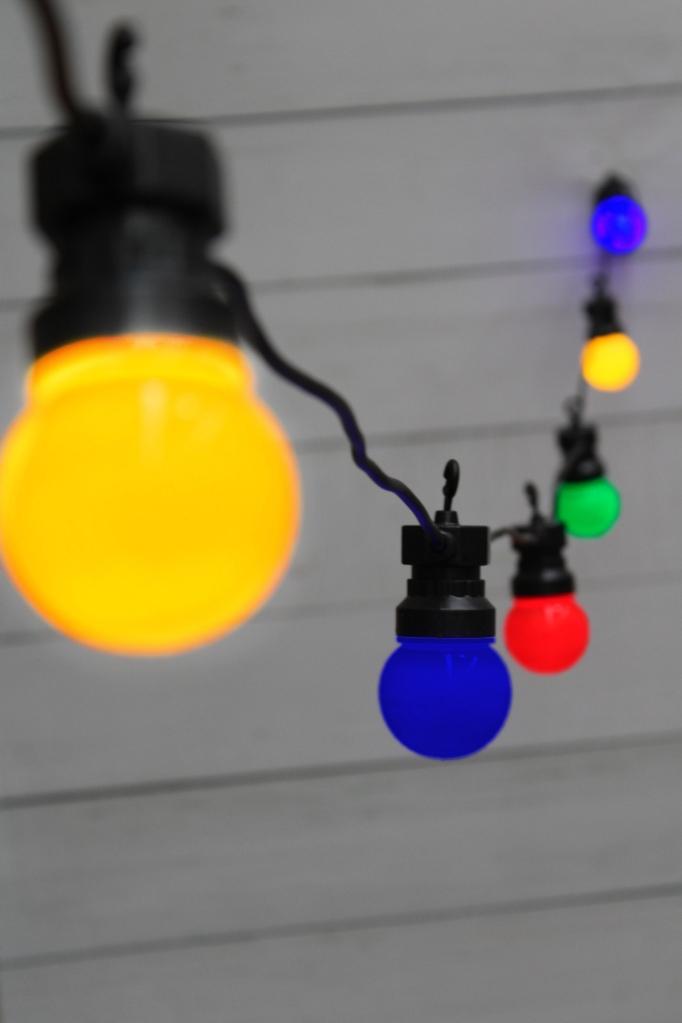 Coloured festoon lights