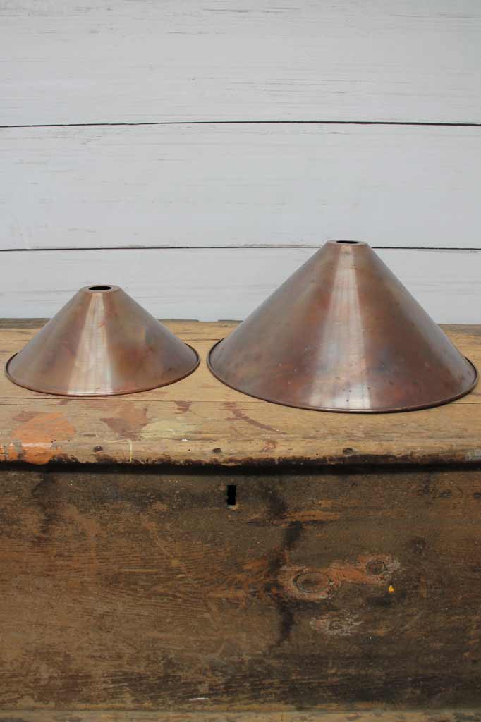 Aged copper shades large and small