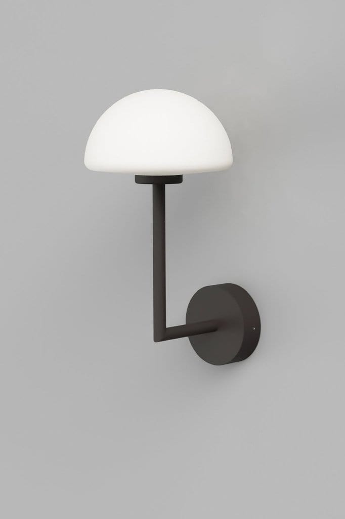 Dome long arm dark bronze wall light