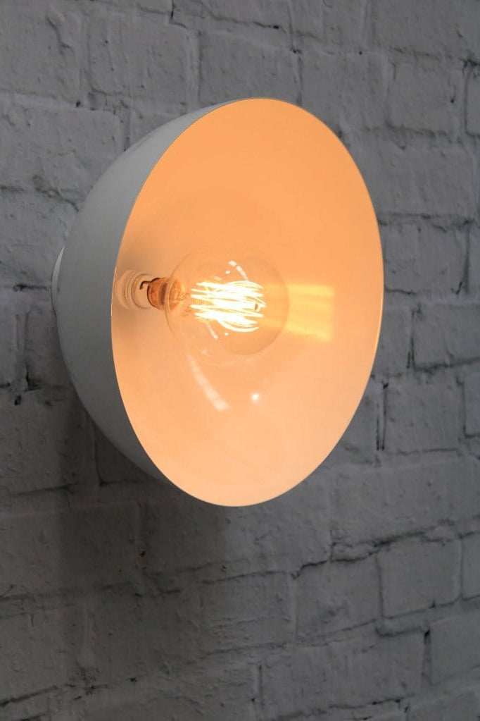 Dome wall light with white finish