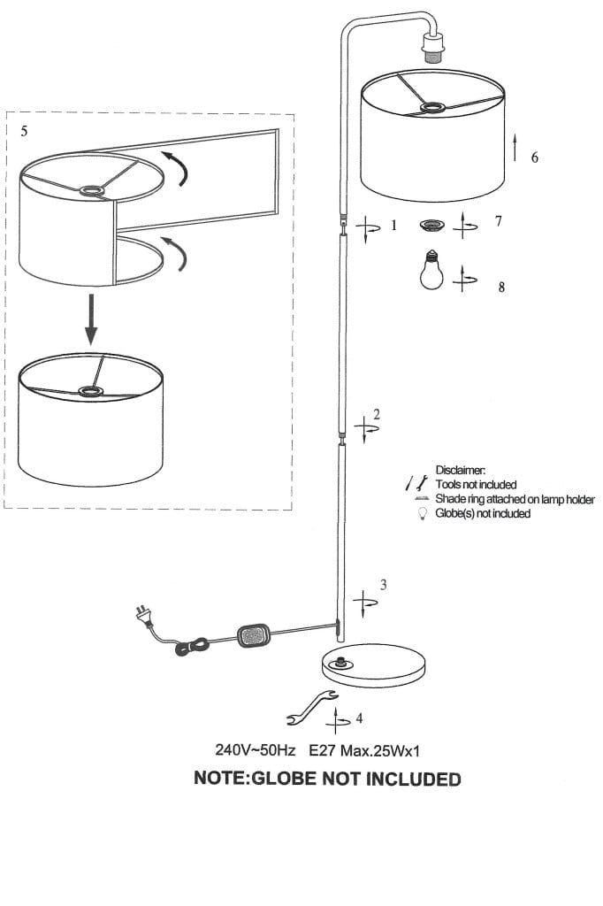 Floor lamp assembly instructions