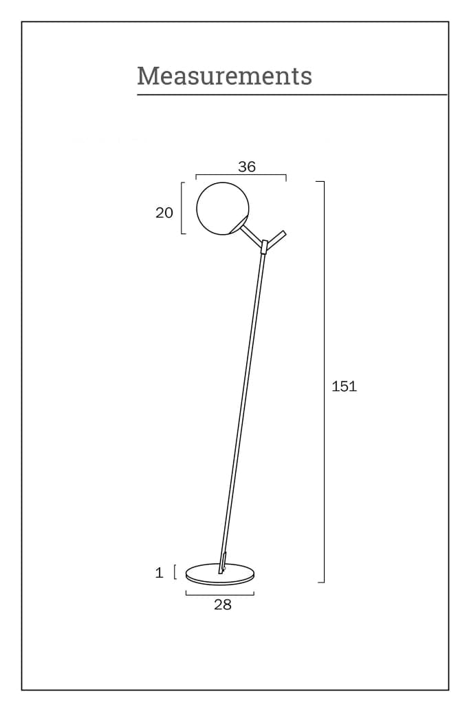 Measurements of Bonnie-Y Floor Lamp