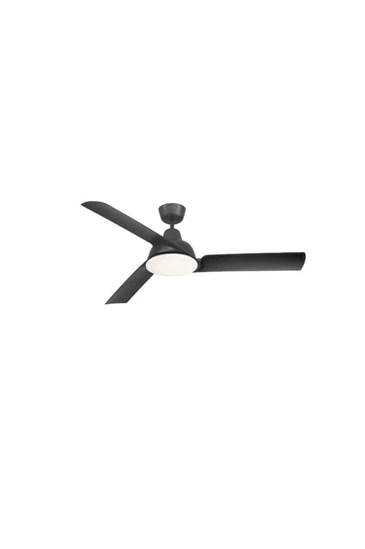 Ceiling fan in black finish with LED light