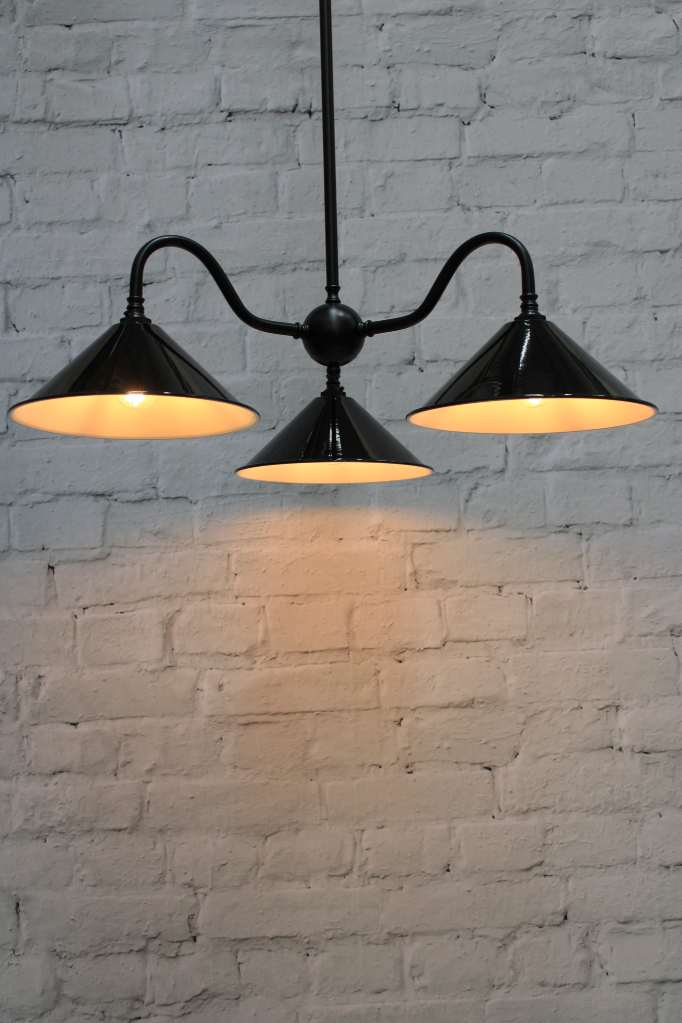 3 light gooseneck chandelier