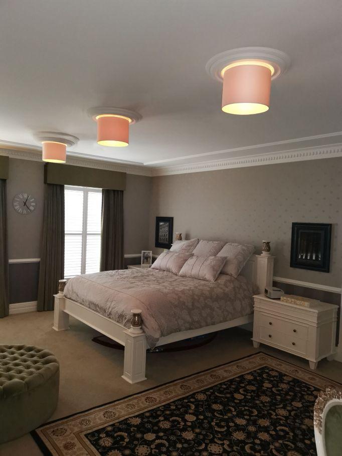 Fabric ceiling light for bedroom lighting