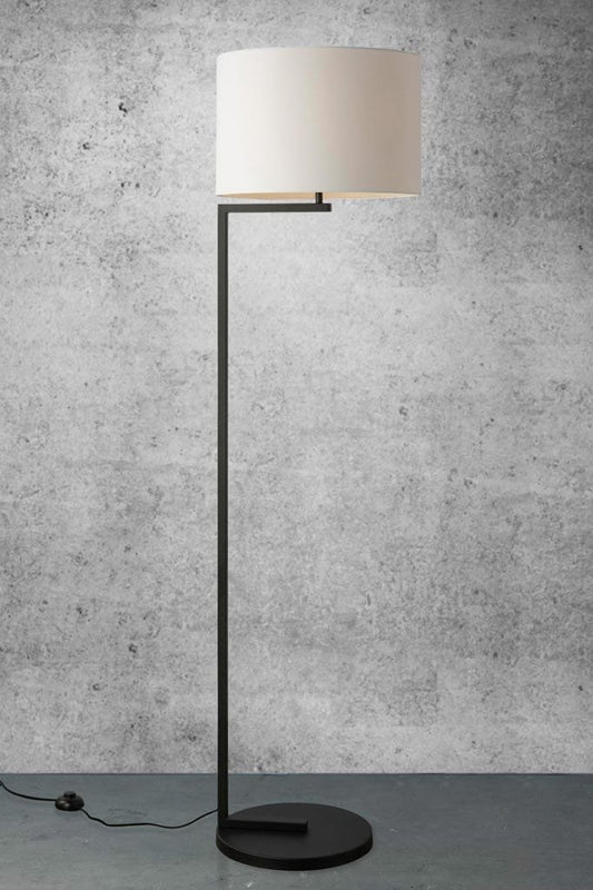 Contemporary floor lamp with white shade