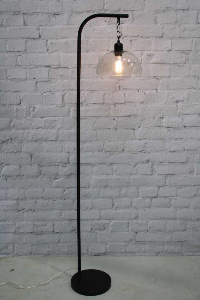 floor lamp with suspended glass dome shade