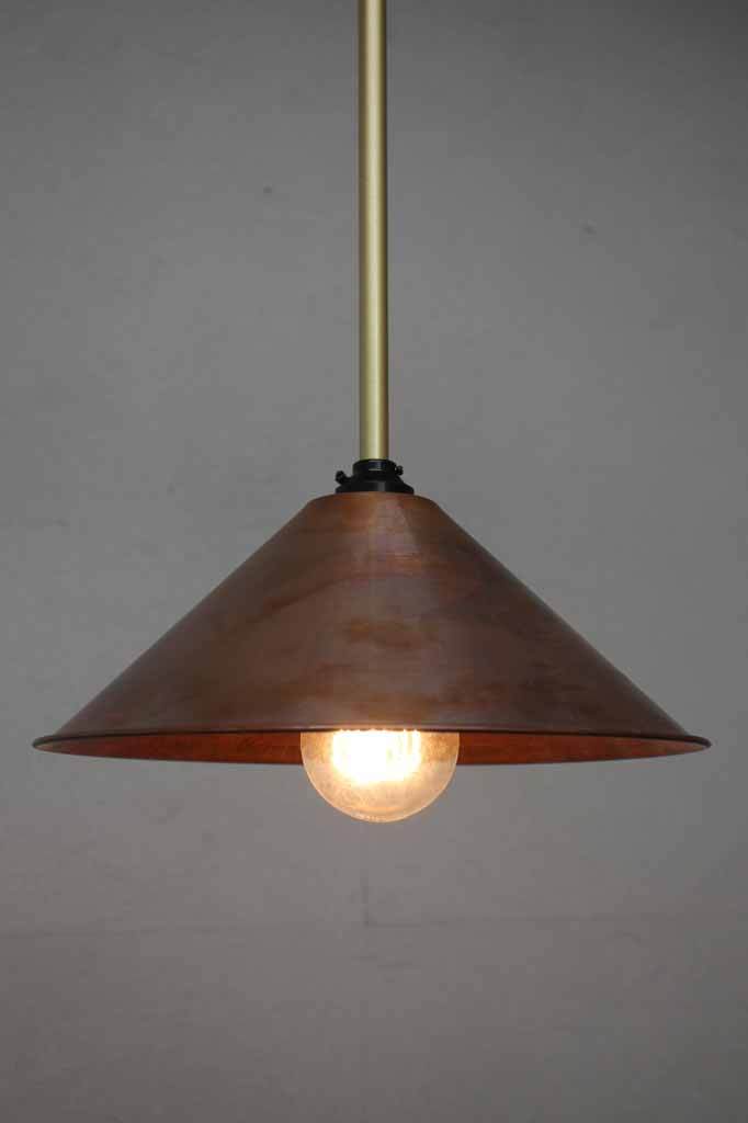 Gold pole pendant with Copper shade 