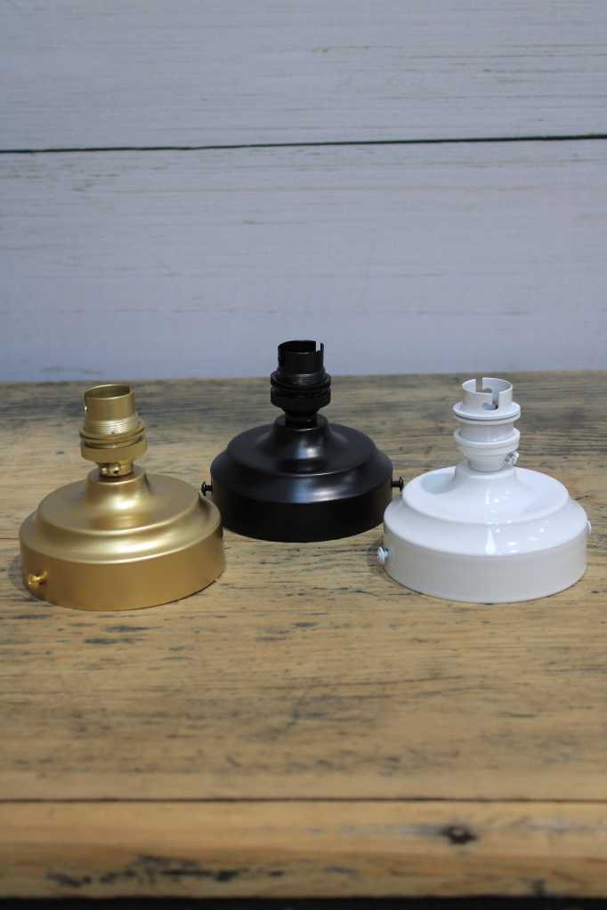 Gold/brass, black and white finish batten holders