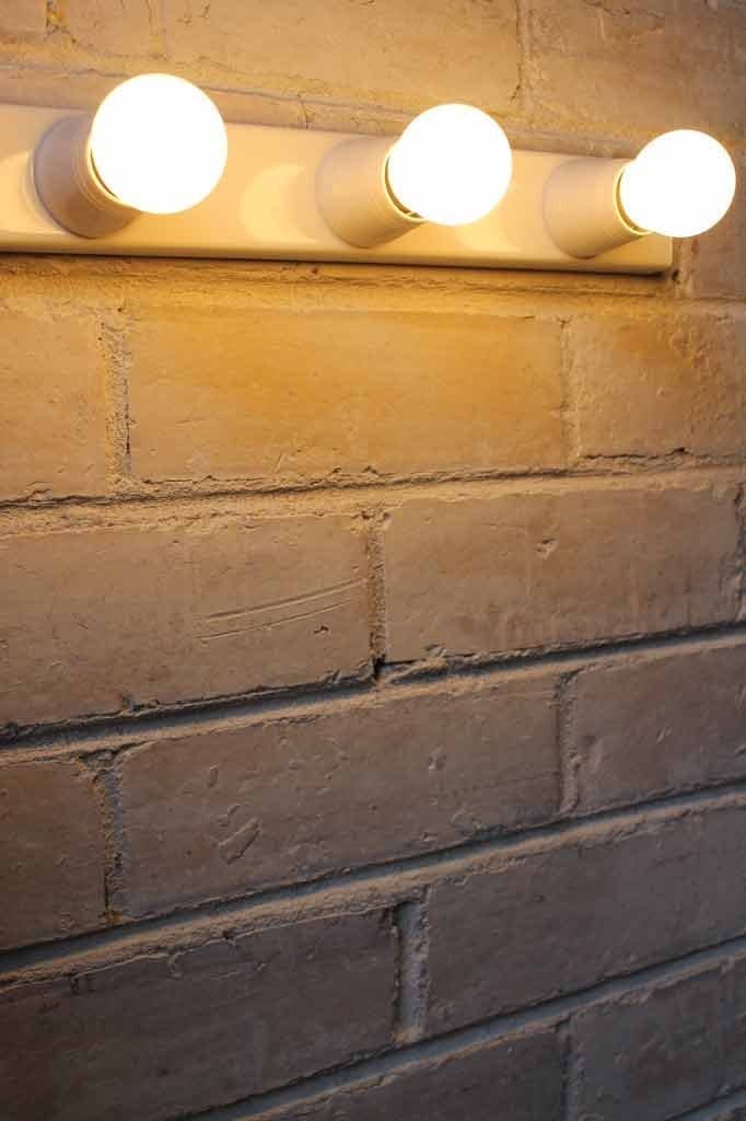 Hollywood vanity lights with opal bulbs