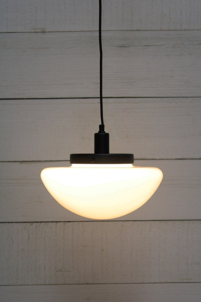 Hudson dome glass pendant light in black finish