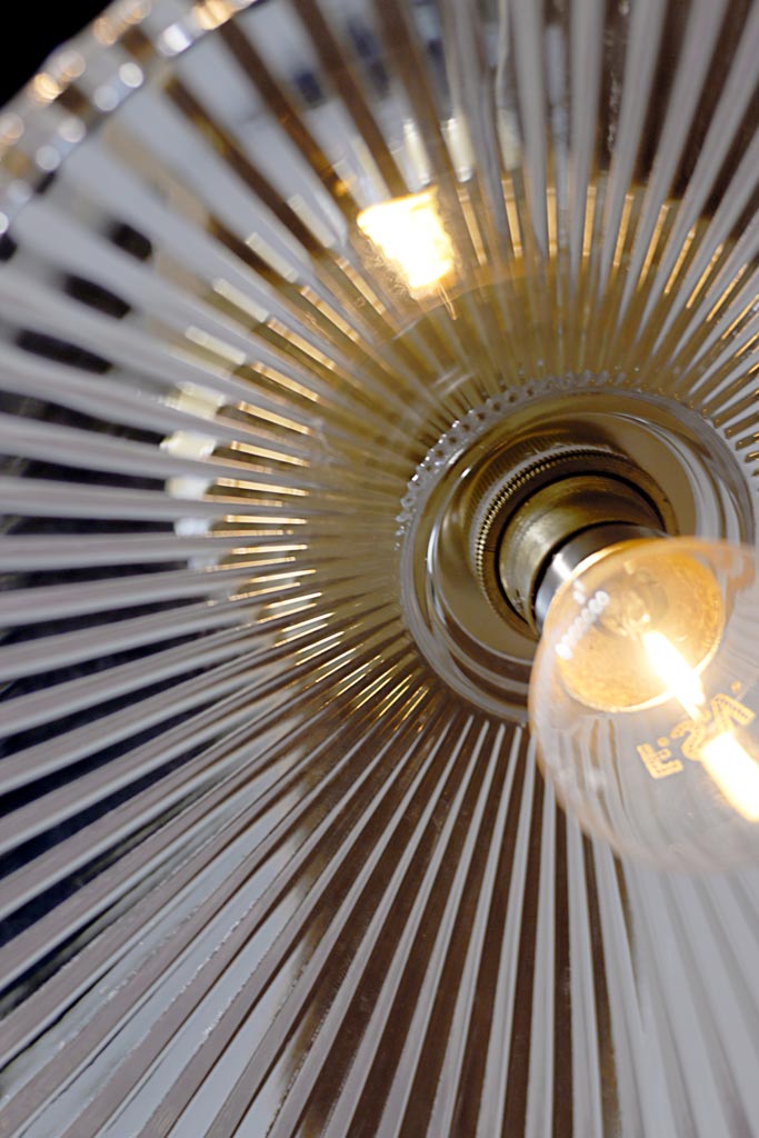 close up of Plymouth Glass Ceiling Light