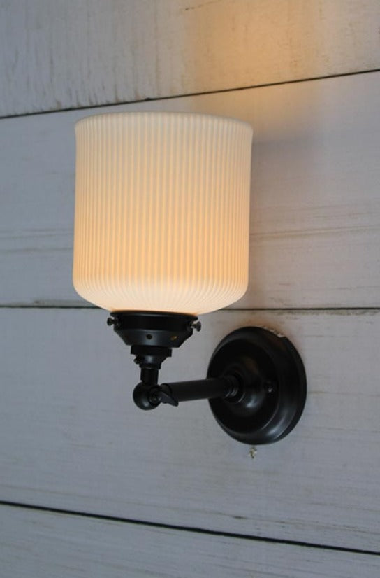 Portofino Ribbed Ceramic Wall Light in black