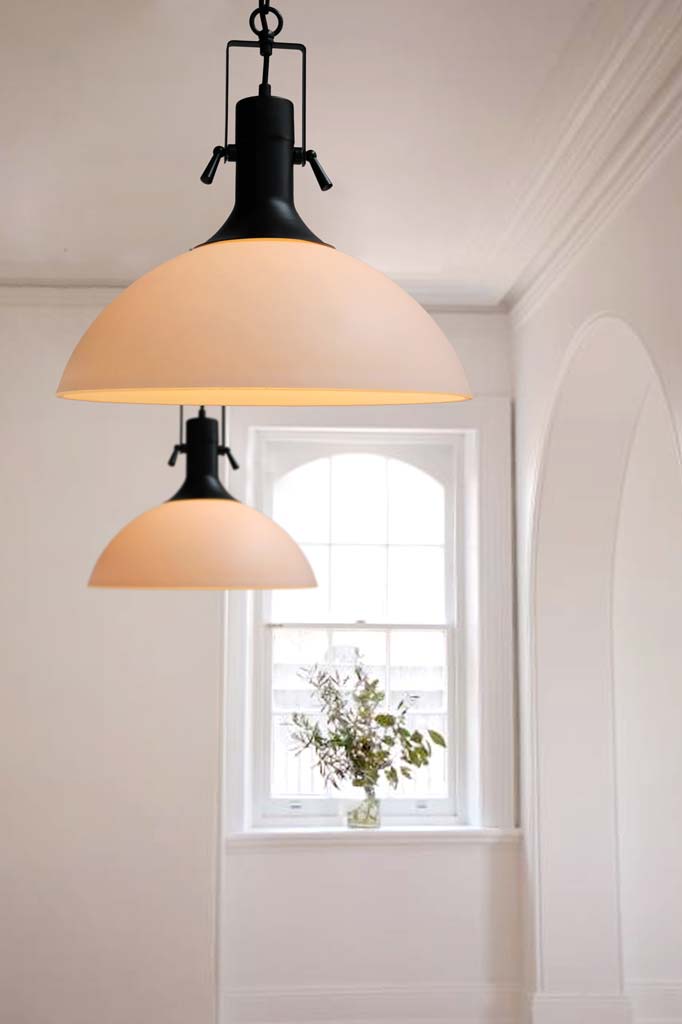 Opal glass pendant lights