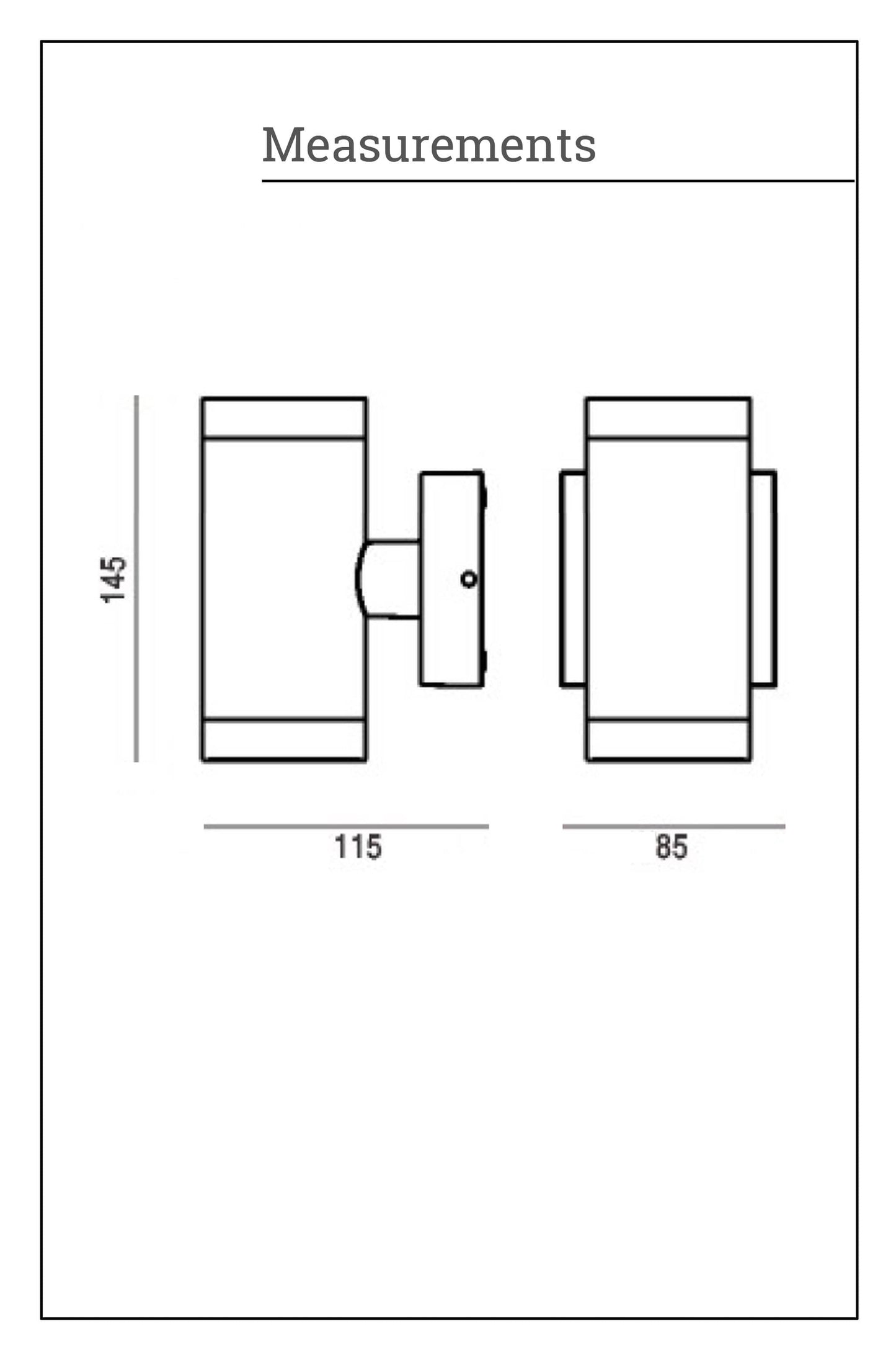 Outdoor wall light measurements