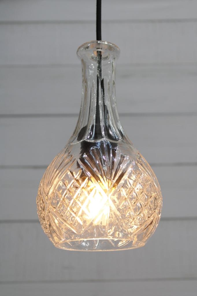 Large glass jug pendant shop light