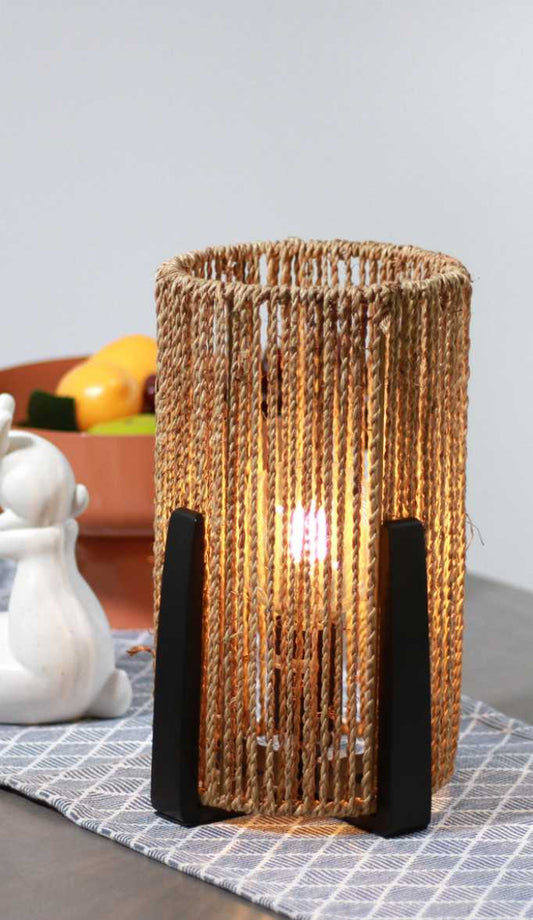 lorne rattan cording table lamp 