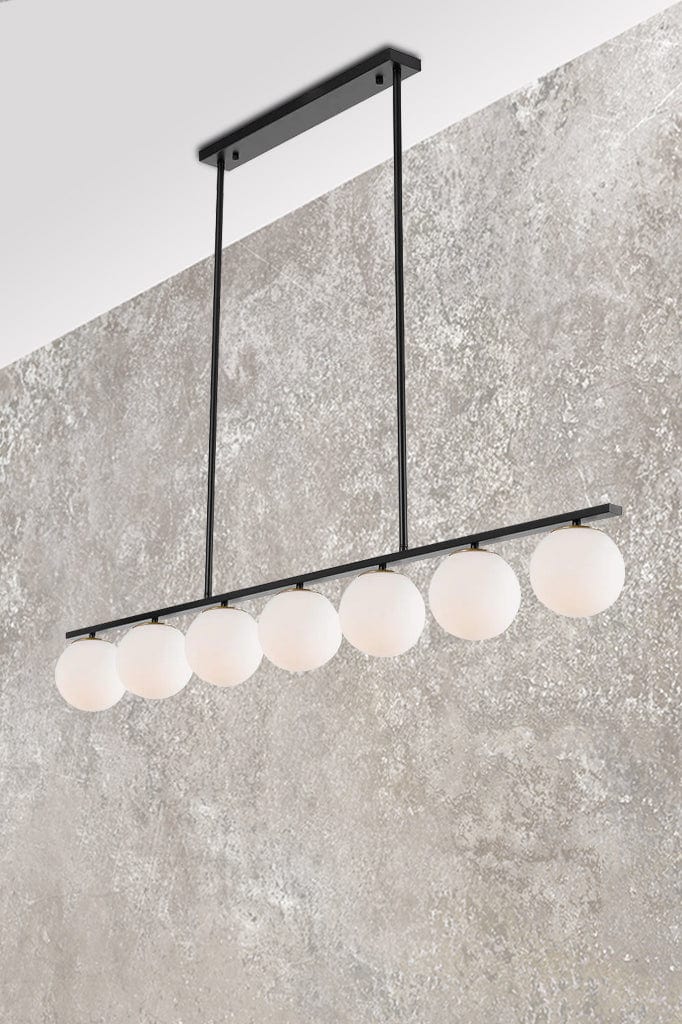 Banff 7-light linear pendant black finish