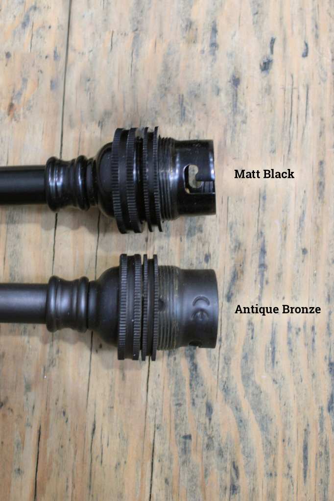 Matt Black and Antique Bronze finishes compared