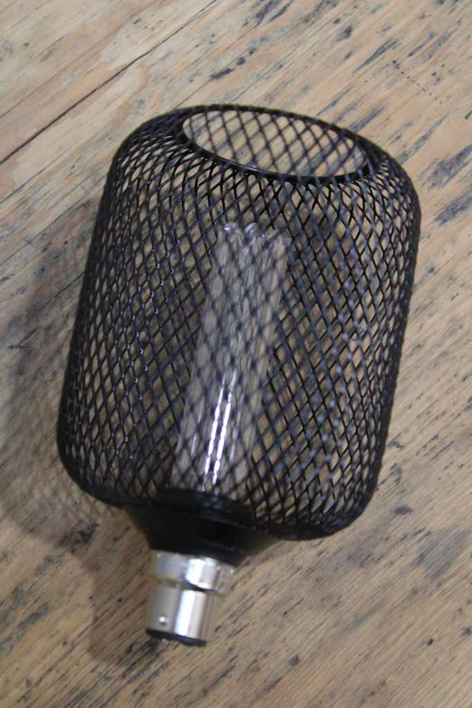 Black mesh cylinder shaped bulb