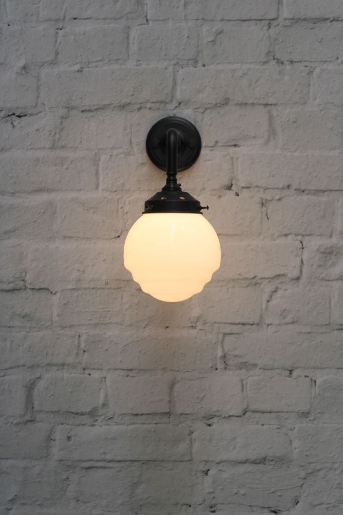 Black wall light with 90 sconce