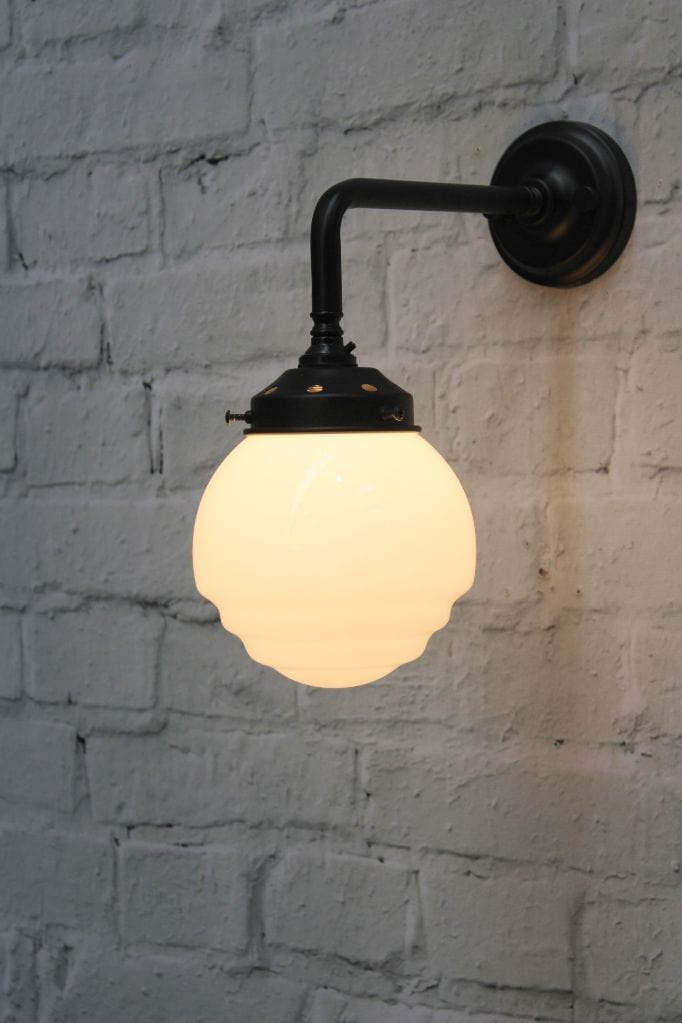 Black wall light with 90 sconce