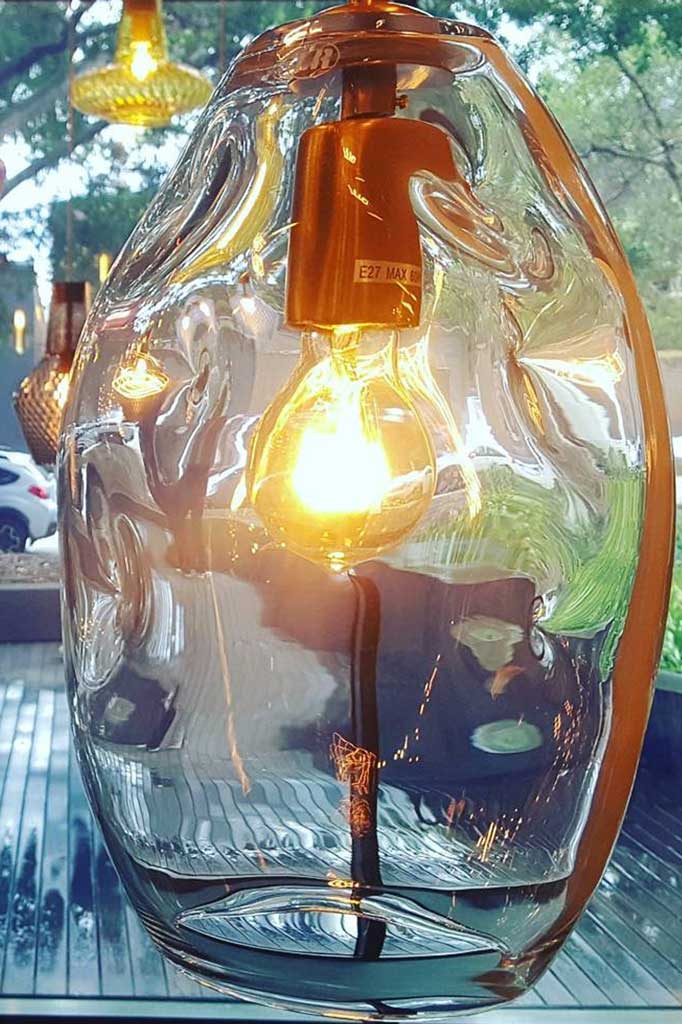 Mouth blown glass shade