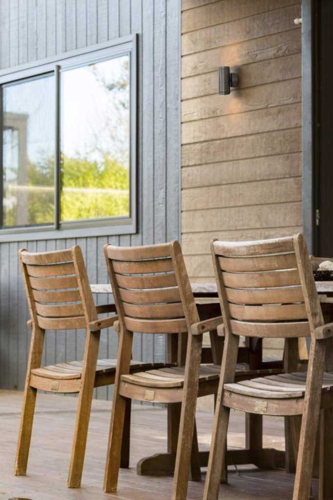 Natural-brass-outdoor-wall-light on deck