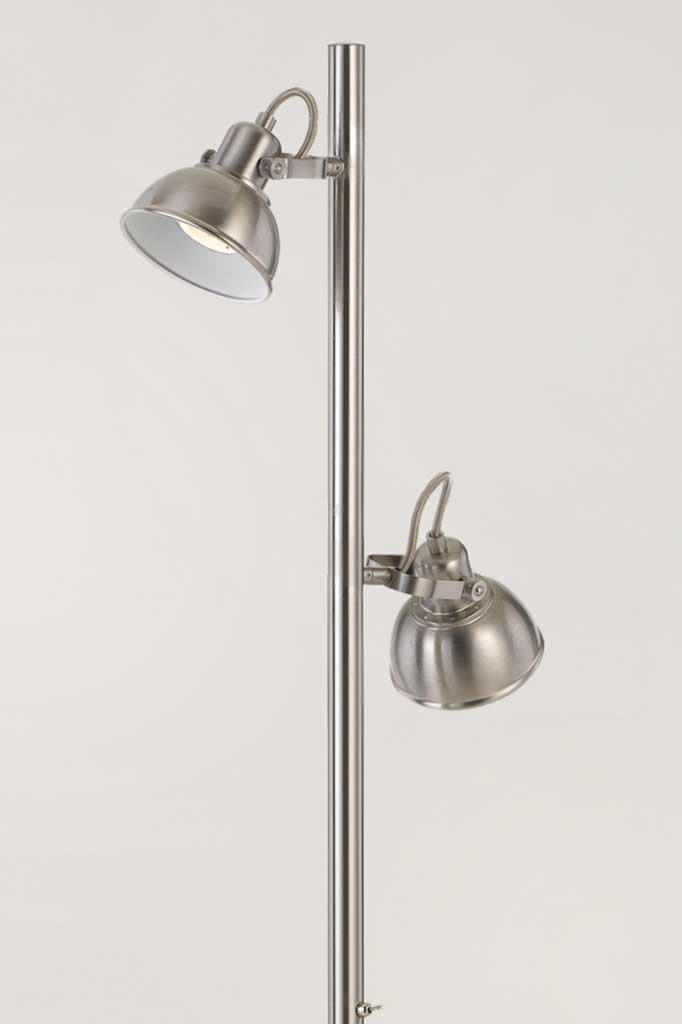 Nickel two light floor lamp