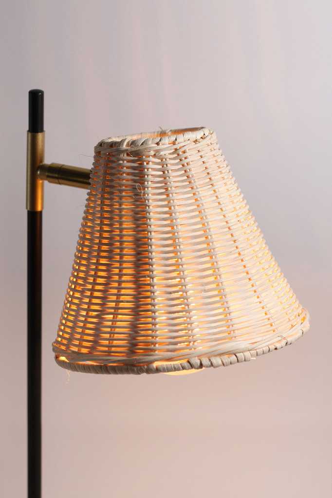 norfolk natural rattan table lamp detail