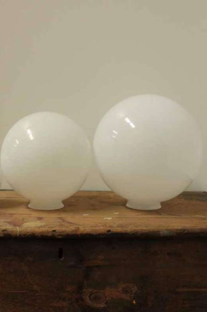 Opal glass shades in three sizes