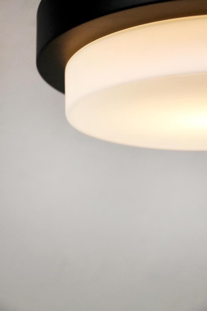 Modern opal and black ceiling light