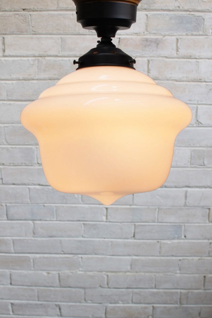 Schoolhouse ceiling light with black batten holder