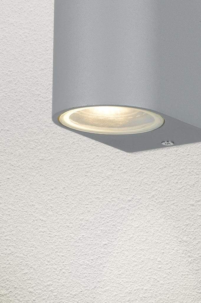 Grey outdoor wall light