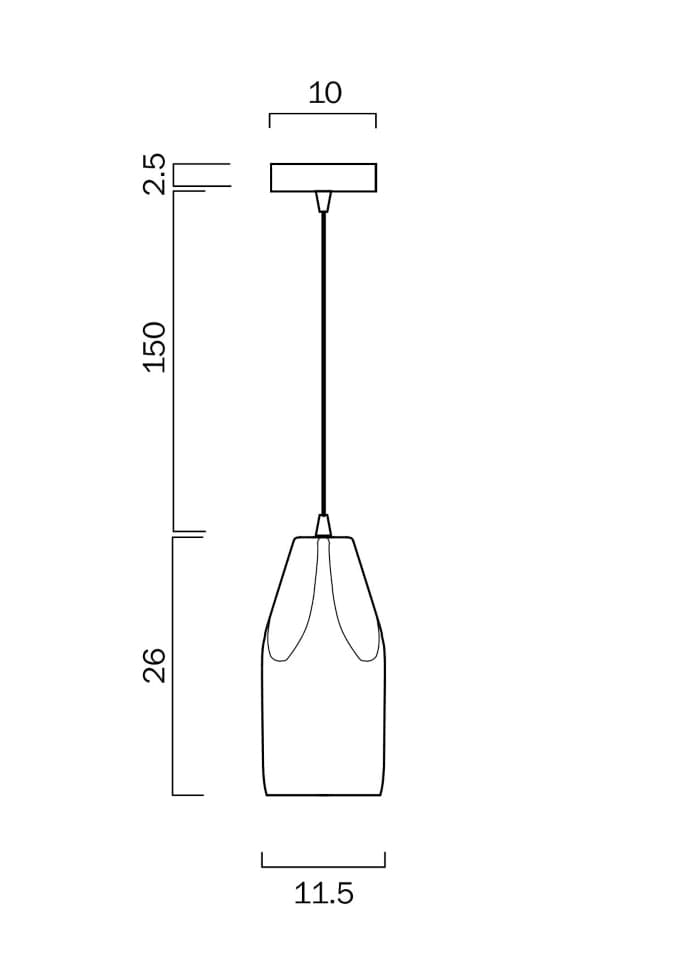 Metal pendant light measurements