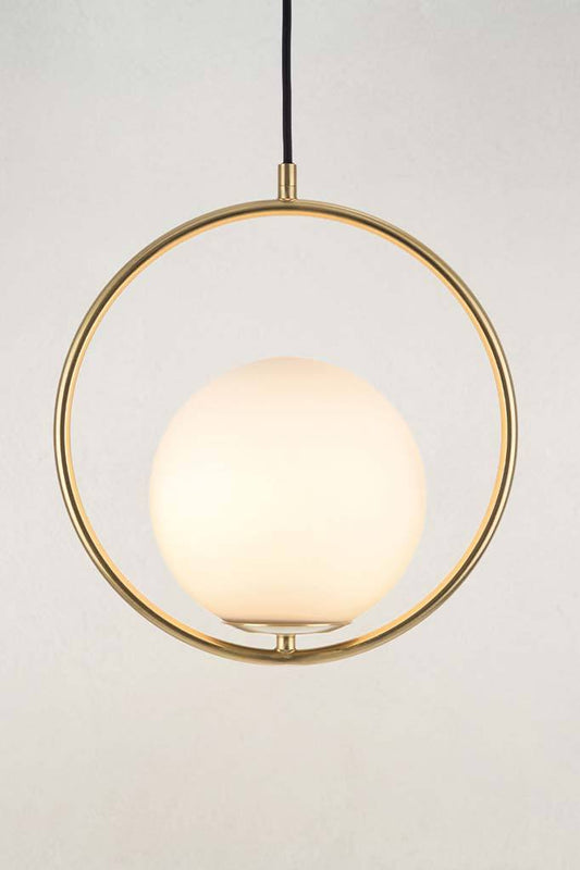 Pendant light with brushed brass finish