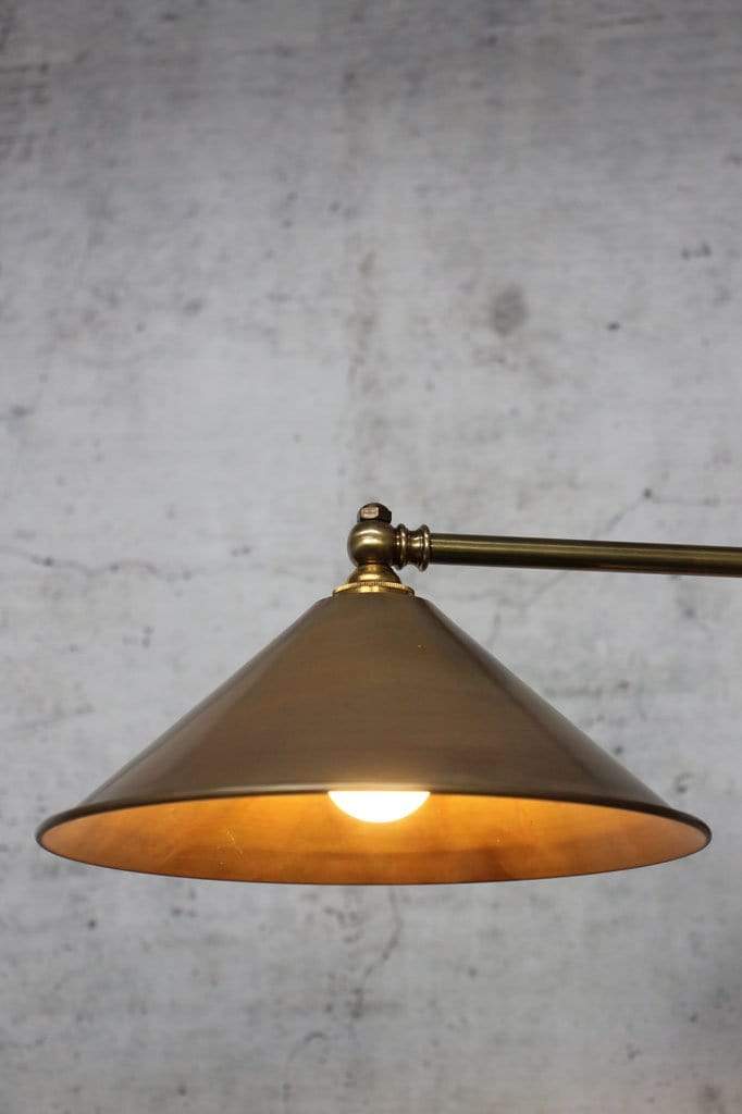 Polished brass fixture and light shade