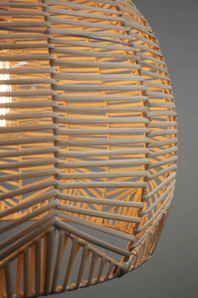 Rattan shade with natural finish