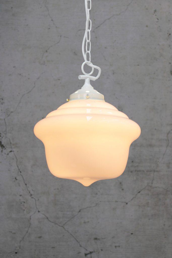 Brass and milk glass deals pendant light