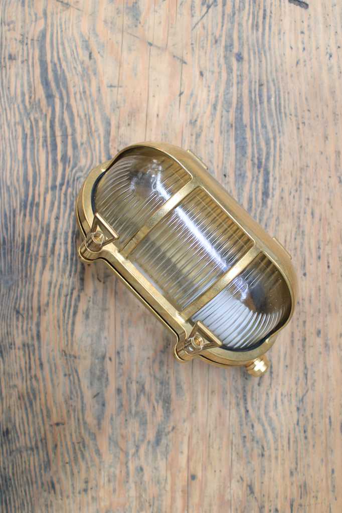 Secombe Brass Outdoor Bulkhead Lights eyelid