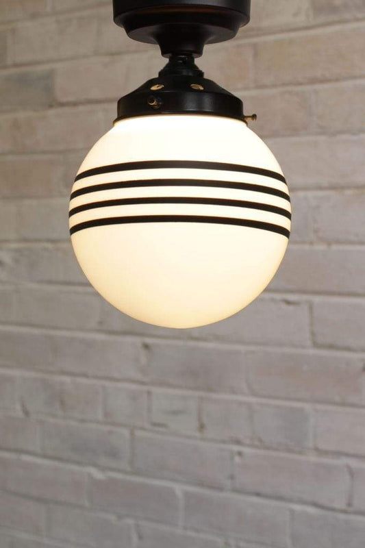 Small opal four stripe ceiling light