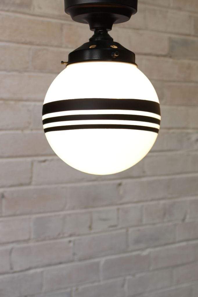 Small opal three stripe ceiling light