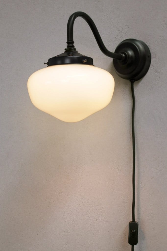 Small opal wall light with wall plug