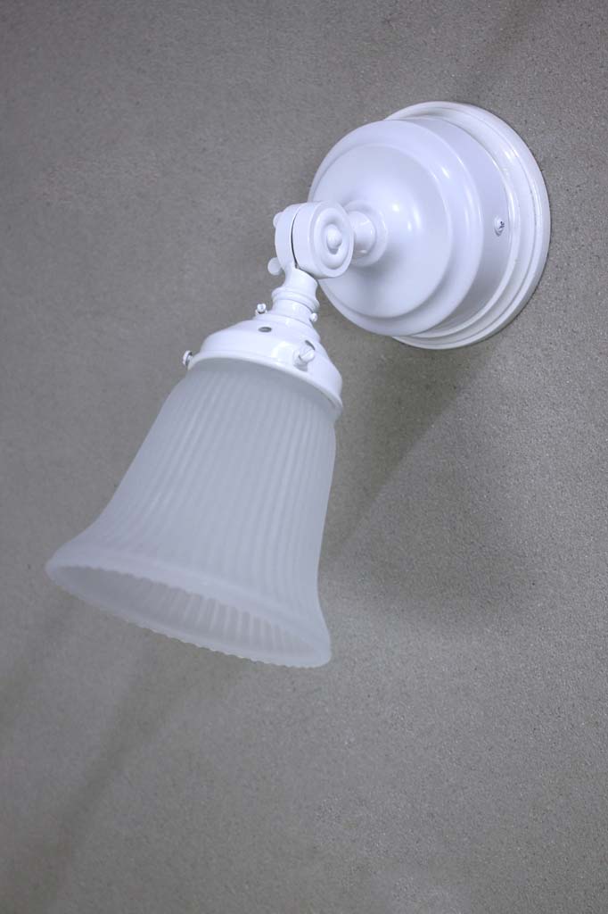 Small opal wall light with white batten holder