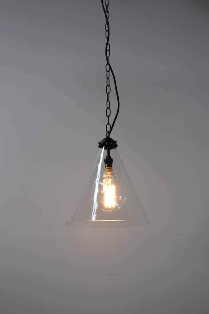 Small glass shade with round bulb