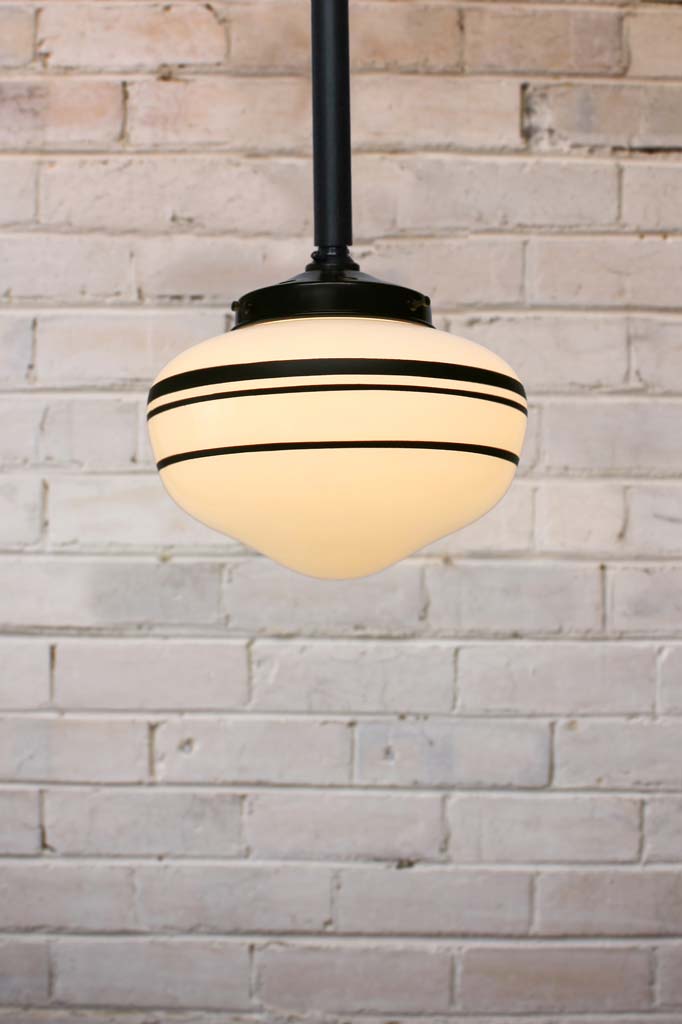 Striped schoolhouse store ceiling light