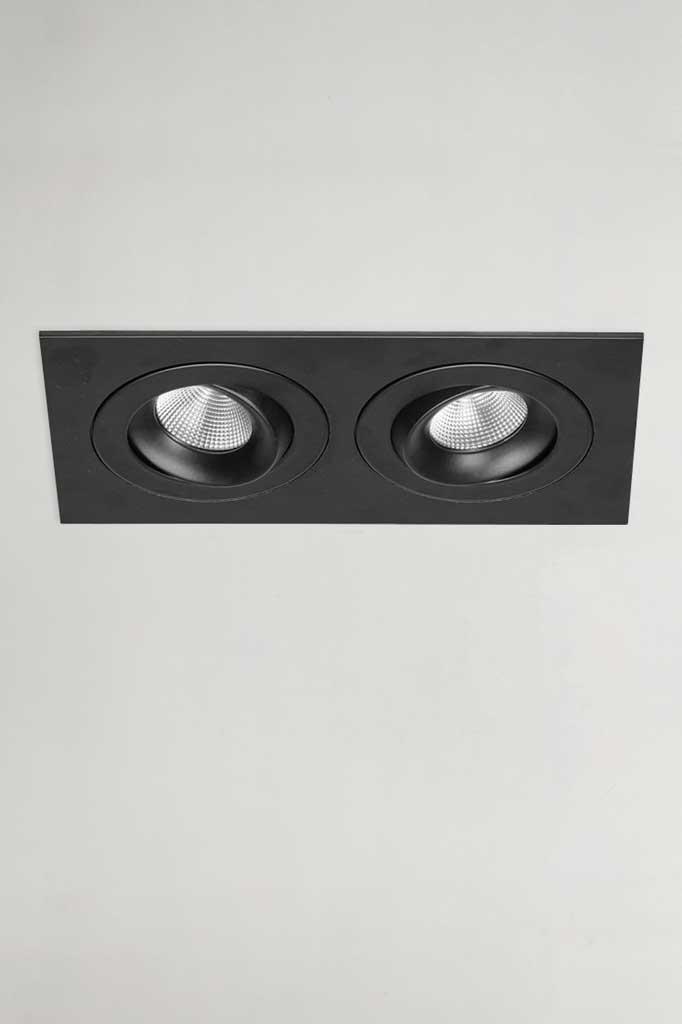 Twin downlight in black finish