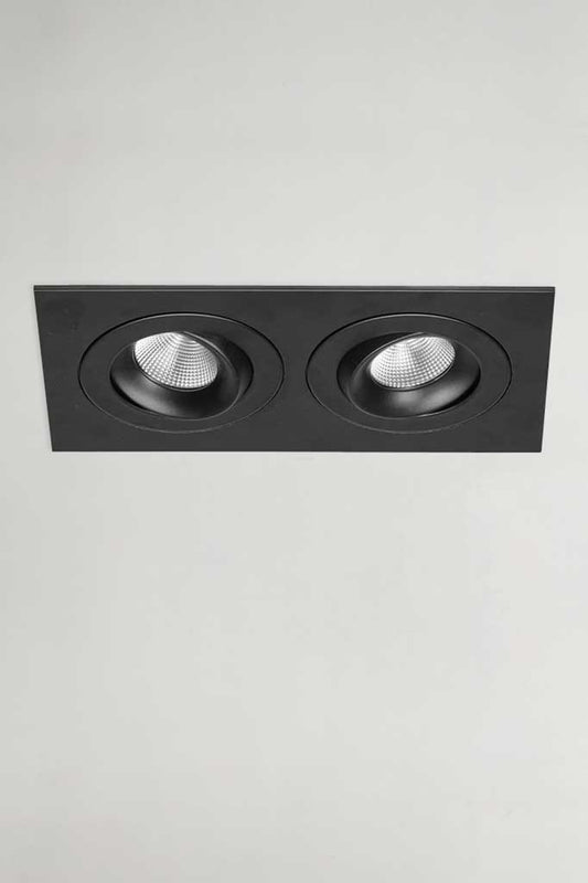 Twin downlight in black finish