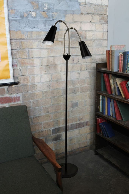 Swindon Two Light Gooseneck Floor Lamp